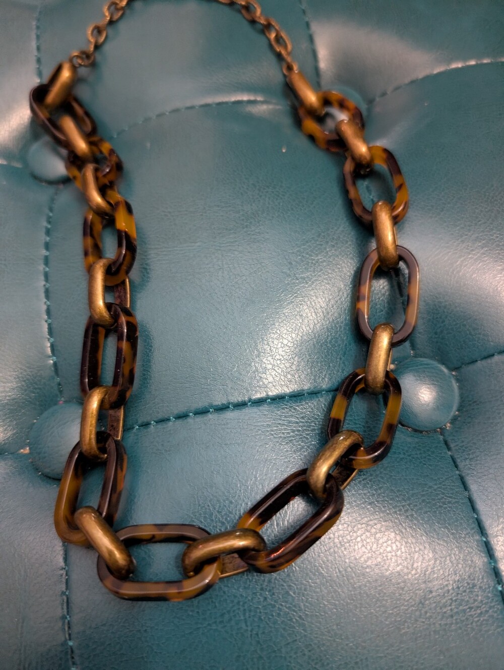 Chloe + Isabel Tortoiseshell and Antique Gold Link Necklace